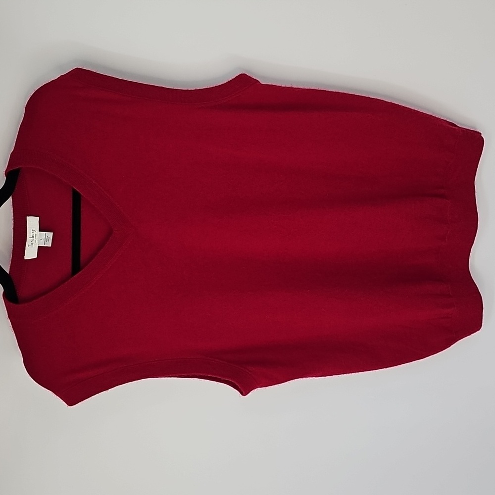 Turnbury 100% Cashmere Deep Red Vneck‎ Pullover Sweater Vest